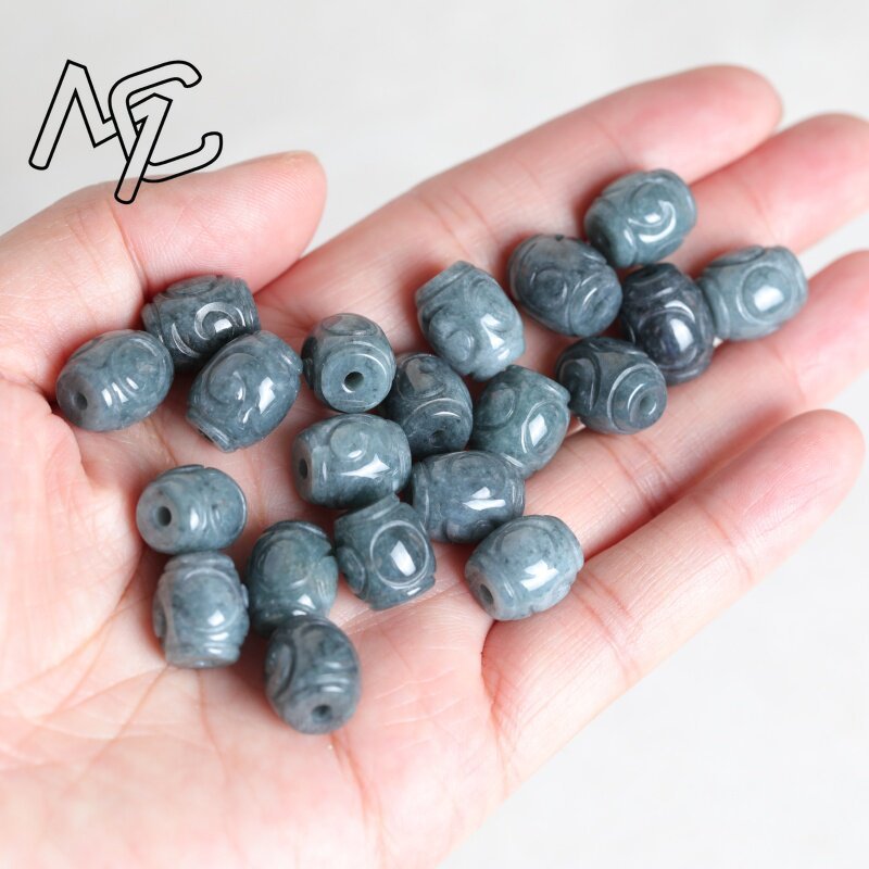 5PC 천연 블루 워터 옥 리플 버킷 비즈 DIY 팔찌 - Beading 리뷰 및 가격