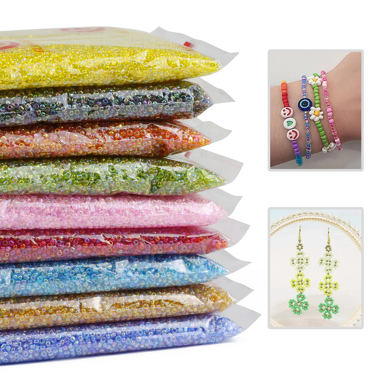 체코 투명 유리 시드 비즈, AB 컬러 참, DIY 팔 - Glass Seed Beads 2Mm Jewelry Making 리뷰 및 가격