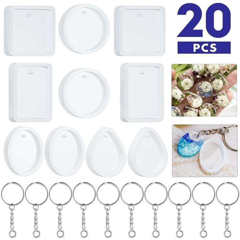 20개/세트 DIY 키링 펜던트 제작용 실리콘 몰드 키 - Silicone Epoxy Resin Molds Set 리뷰 및 가격