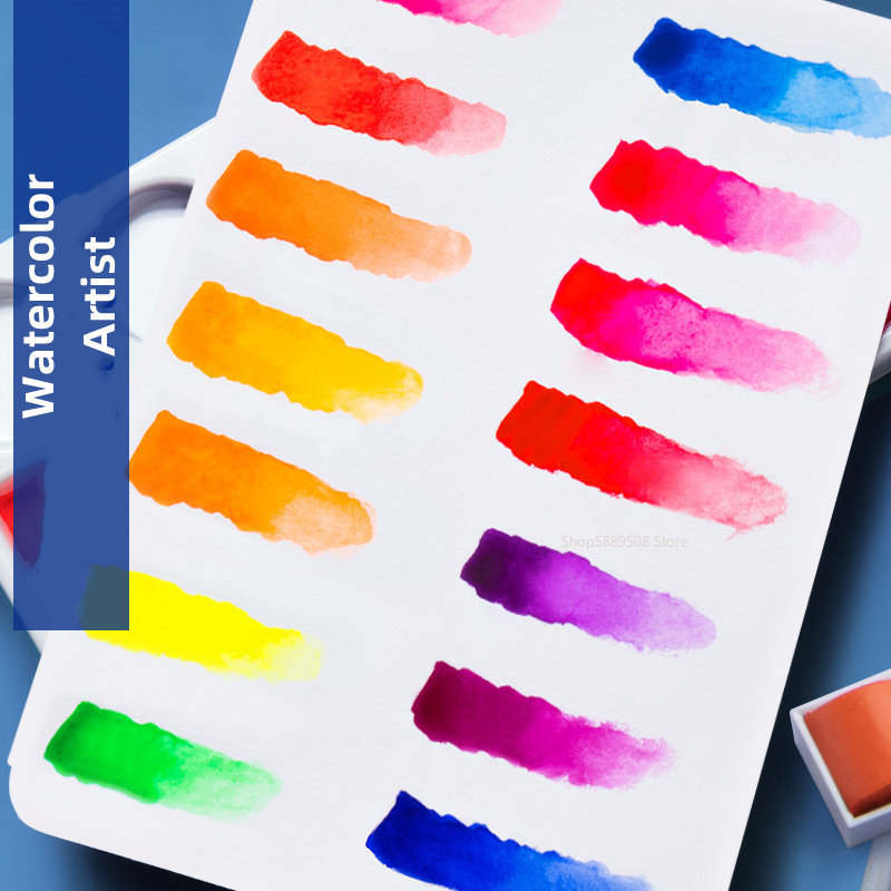 예술가 단색 수채화 안료 피카소 관형 컬러 블록, 초심 - Watercolor Paint Set Solid Pigment 리뷰 및 가격